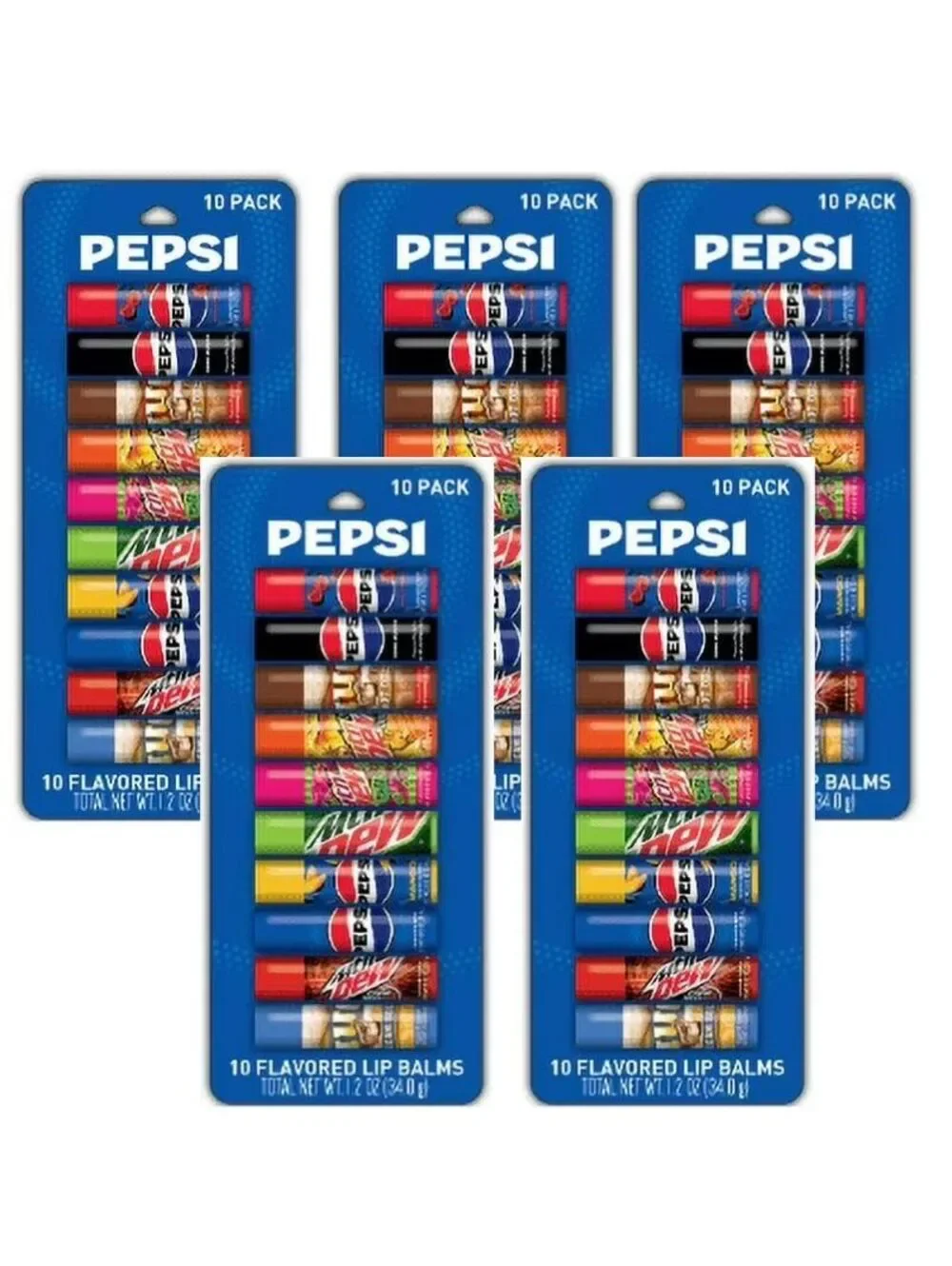 Pepsi Assorted Flavored Lip Balms Lip Care Set 100 Pieces New